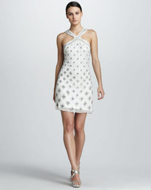 Aidan Mattox Halter Cocktail Dress