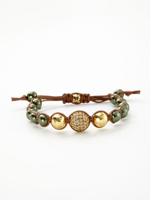 Green & Gold Crystal Bracelet
