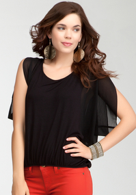 Flutter Sleeve Bubble Hem Top
