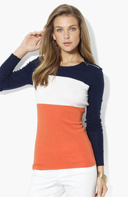 Lauren Ralph Lauren Zip Shoulder Top