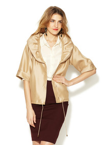 Silk Spread Collar Gazar Jacket
