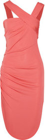 Halston Heritage Ruched asymmetric jersey dress