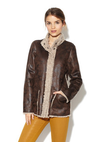 Trimmed Faux Shearling Jacket