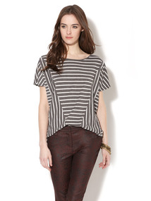 Cotton Contrast Panel Tee