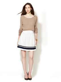 Pleated Waist Stripe Skirt