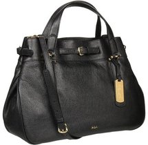 LAUREN Ralph Lauren - Chandler Belted Satchel (Black) - Bags and Luggage
