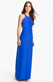 ALICE & TRIXIE 'Tiffany' Double Tie Silk Halter Maxi Dress