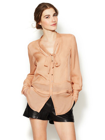 Raw-Edge Silk Lara Blouse