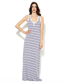 Jersey Slub Stripe Maxi Dress