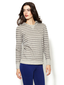 Metallic Stripe French Terry Pullover