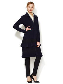 Tiered Lace Wool Coat