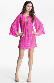 ALICE & TRIXIE 'Jillian' Bell Sleeve Silk Tunic Dress