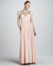 Aidan Mattox Beaded Gown with Sweetheart Neckline