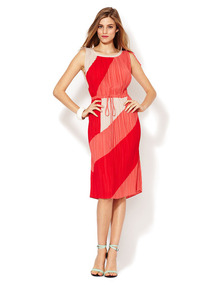 Hailey V-Neck Pleated Skirt Dress