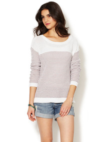 Oversized Twisted Stripe Sweater
