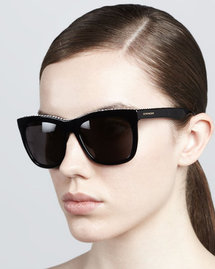 Givenchy Crystal-Trim Square Sunglasses, Black