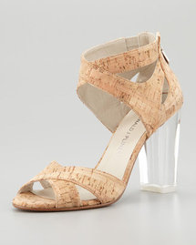 Donald J. Pliner Manda Cork Lucite Heel Sandal