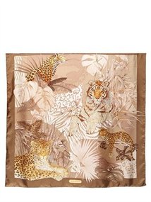 Tiger Print Silk Scarf