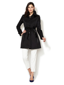 Patent Trim Cotton Trench Coat