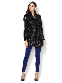 Patent Epaulette Trench Coat