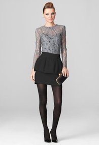 Milly Blouses - Grey Long Sleeve Ivy Lace Blouse