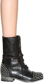 Tarnney Studded Boot in Grey Leather - by Steve Madden