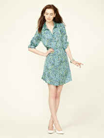 Cut-Out Flutter Shirtdress