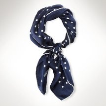 Ralph Lauren Polka-Dot Small Square Scarf