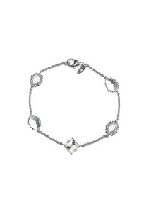Melia Multi-Cut Rock Crystal & White Topaz Station Bracelet