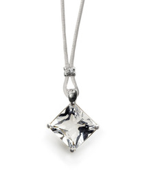 Carre Cord & Rock Crystal Pendant Necklace
