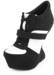 Sueded Lace-Up Heel-Less Wedge Sneaker
