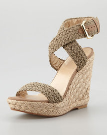 Stuart Weitzman Alex Crochet Wedge Sandal