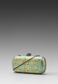 House of Harlow Addison Clutch in Turquoise/Gold