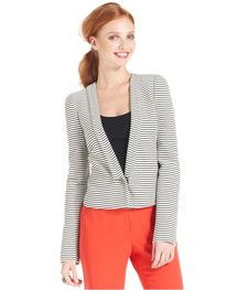 Nine West Jacket, Shawl-Collar Striped Blazer