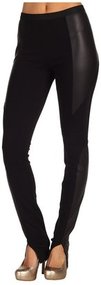 BCBGMAXAZRIA - Lewis Faux Leather Detail Legging (Black) - Apparel
