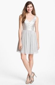 Aidan Mattox Embellished Tulle Fit & Flare Dress