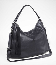 Express Womens Fringe Tassel Hobo Bag Black