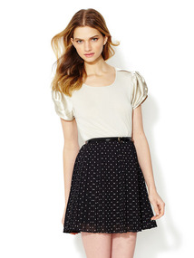 Short Sleeve Bow Shoulder Top
