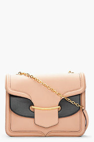 ALEXANDER MCQUEEN Blush & Black Leather Heroine Chain-Strap Bag