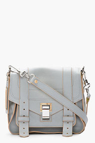 PROENZA SCHOULER Grey & Banana Yellow Leather PS1 Pouch Shoulder Bag