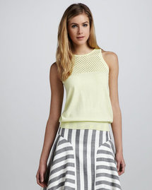 Milly Alana Netted Knit Top