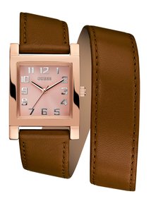 GUESS Rose Gold-Tone and Cognac Enduring Chic