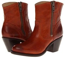 Frye - Leslie Zip Bootie (Whiskey Vintage Veg Tan) - Footwear