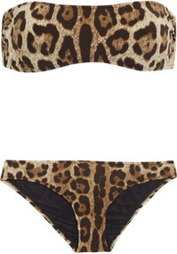 Dolce & Gabbana Leopard-print bandeau bikini