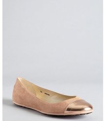 Jimmy Choo blush suede and leather cap toed 'Whirl' ballet flats