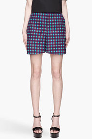 MARNI Bright purple and turquoise patterned Shorts