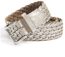 Metallic Silver Braided Belt