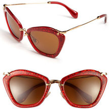 Miu Miu Glitter Infused Cat's Eye Sunglasses