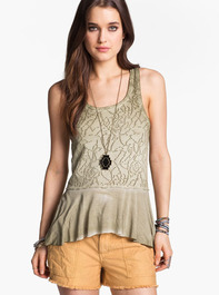 Free People Rally Perforated Peplum Tank 