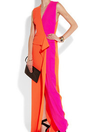 Roksanda Ilincic Two-tone wool-crepe gown